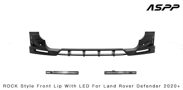 Rock Style Front Lip Spoiler w/ LED for LandRover Defender 2020+
