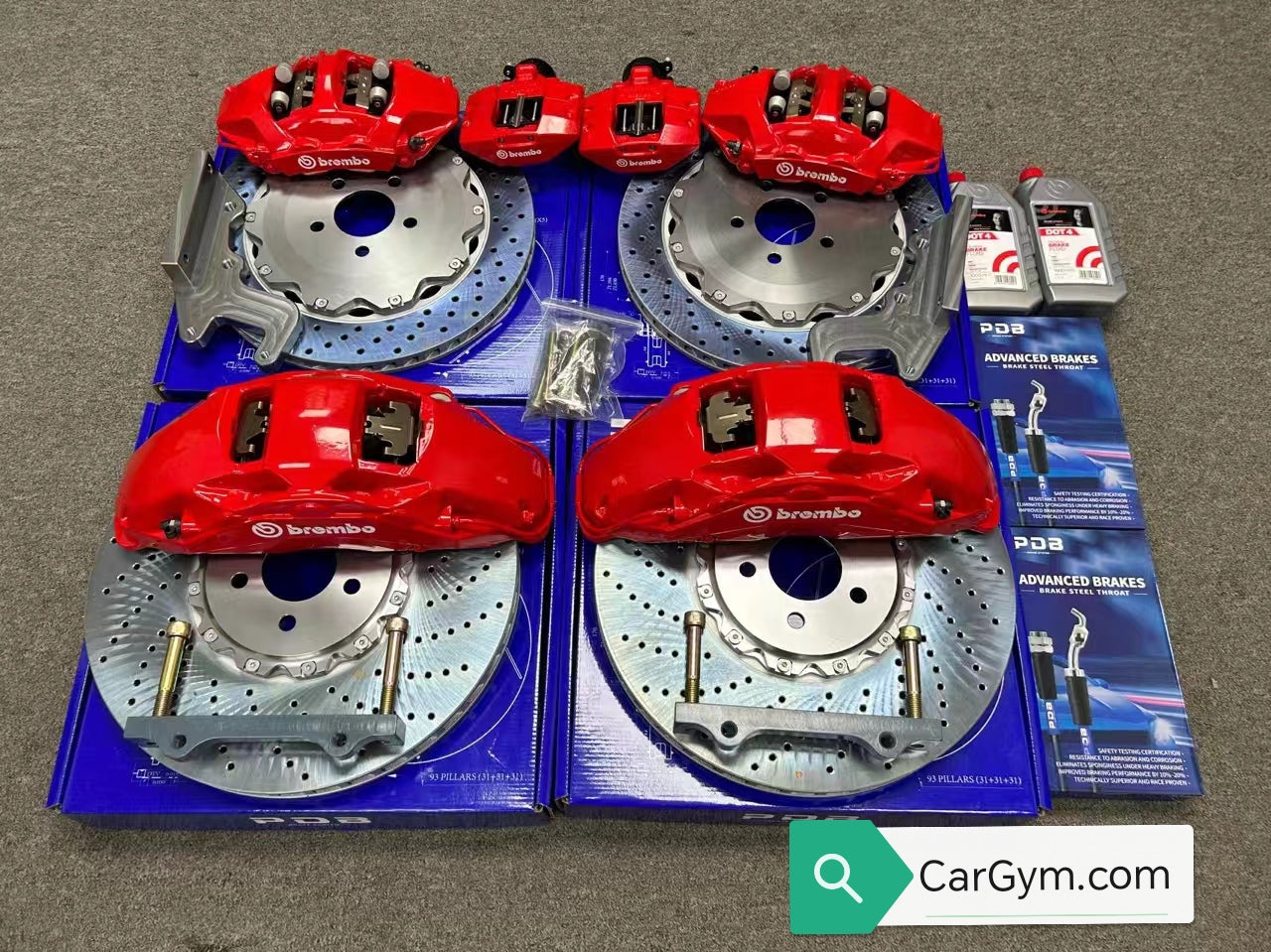 Akebono Front 10 POT & Rear 4 POT Complete Brake Kit – CarGym