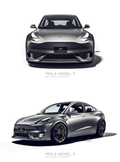 Tesla 2023 Tuning Carbon Fiber Body Kit For Tesla Model Y Rear Spoiler  Bumper Diffuser Side Skirt Front Lip Black Kit 2021-2023