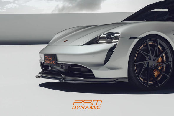 PSM Dynamic Carbon Fiber Front Lip Splitter for Porsche Taycan Base & 4S