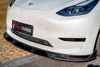 TAKD CARBON Dry Carbon Fiber Front Lip Spoiler for Tesla Model Y