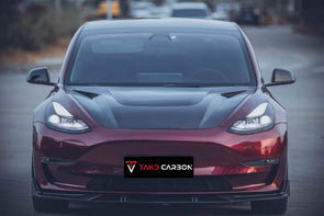 TAKD CARBON Dry Carbon Fiber Front Spoiler for Tesla Model 3