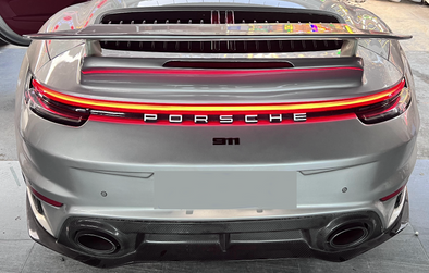 Sport Design Style Dry Carbon Fiber Rear Wing Spoiler for the Porsche 911 992 Carrera & Cabriolet