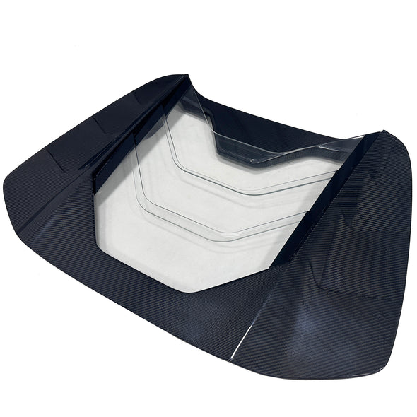 2015-2019 Ferrari 488 Spyder Dry Carbon Fiber Engine Hood w/ Glass Window