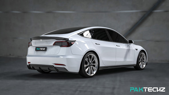 PAKTECHZ Carbon Fiber Rear Diffuser for Tesla Model 3