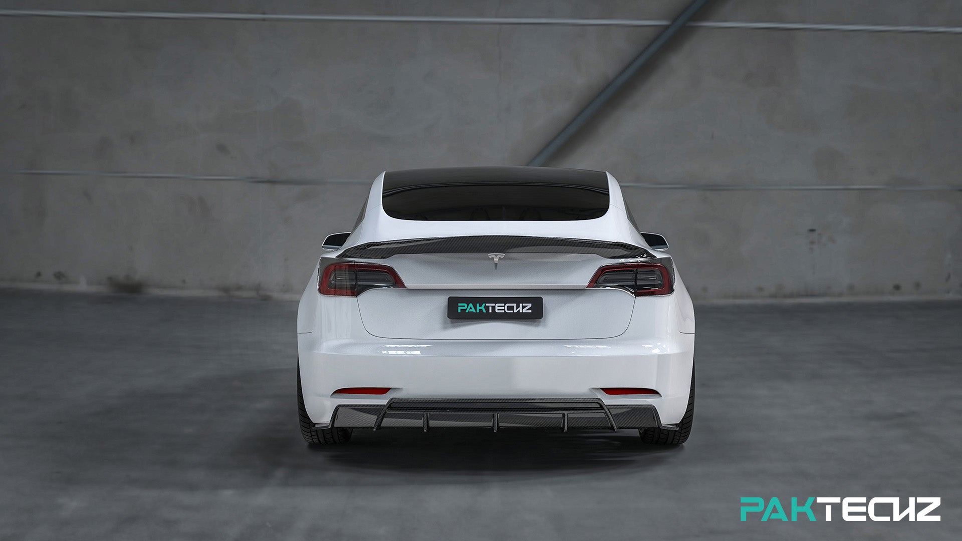 PAKTECHZ Carbon Fiber Rear Diffuser for Tesla Model 3 – CarGym