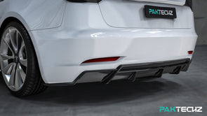PAKTECHZ Carbon Fiber Rear Diffuser for Tesla Model 3
