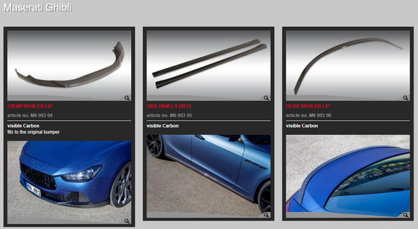 Maserati Ghibli Novi Style Carbon Fiber Aero Kit