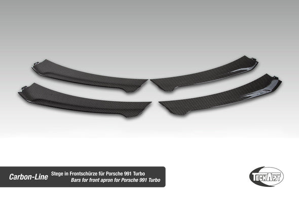 TECHART Carbon Grille Trim Bar, 'glossy' for Porsche 991.1 911 Turbo S up to MY16