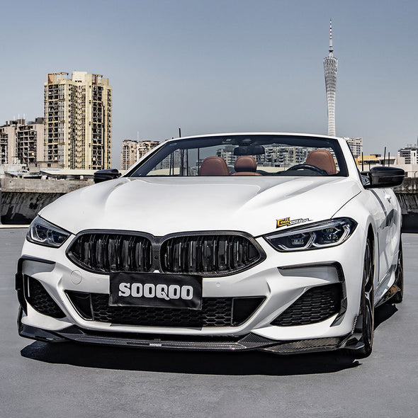 SOOQOO BMW 8-Series G14 G15 G16 Carbon Fiber Front Lip Spoiler
