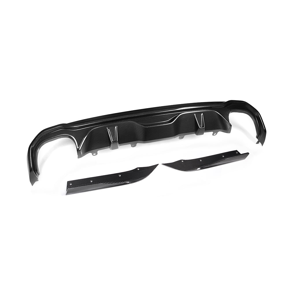 Double Rear Diffuser SOOQOO BMW 4-Series G26 Carbon Fiber Dual Tips Rear Diffuser – CarGym
