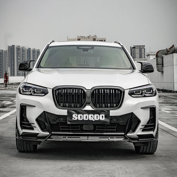 SOOQOO BMW iX3 Carbon Fiber Front Lip Spoiler