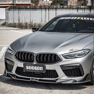 SOOQOO BMW M8 F91 F92 F93 Carbon Fiber Front Lip Spoiler