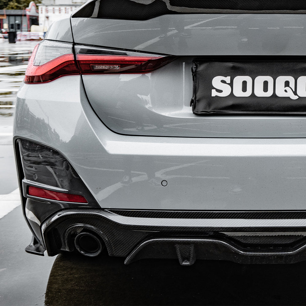 Tip Diffuser SOOQOO BMW 4-Series G26 Carbon Fiber Single Tip Rear Diffuser – CarGym