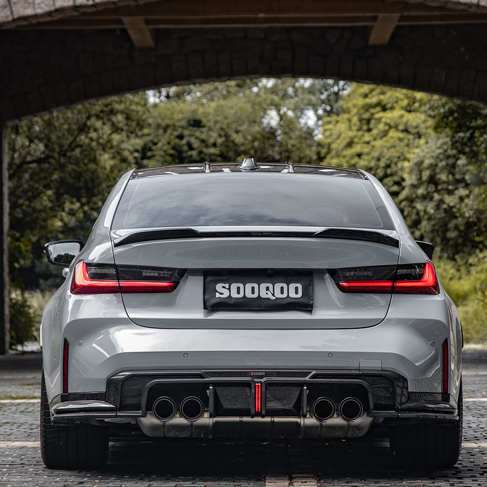 SOOQOO BMW M3 G80 G81 Carbon Fiber Diffuser + Rear Splitter – CarGym