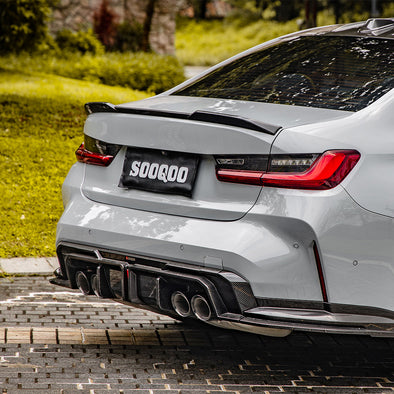 SOOQOO BMW M3 G80 G81 Carbon Fiber Diffuser + Rear Splitter