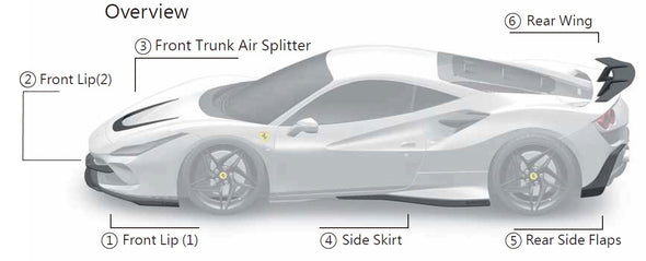 Zacoe x Ferrari F8 Tributo Carbon Fiber Body Kit