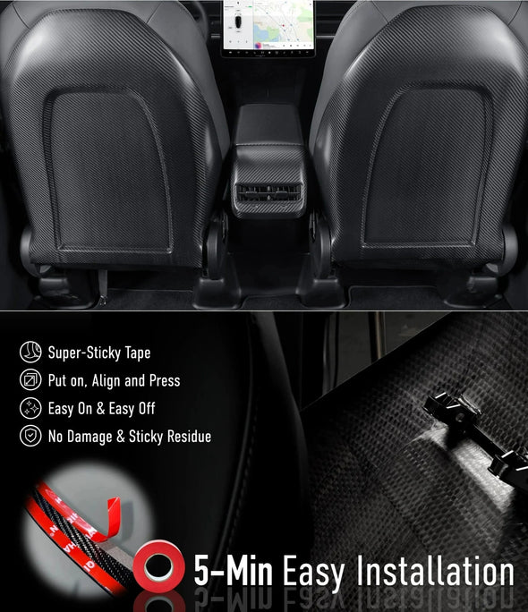 Carbonati USA Tesla Model 3 / Model Y Dry Carbon Fiber Seat Rear Replacement Panel