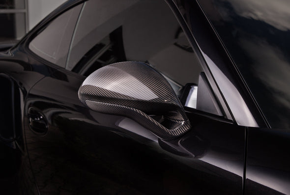 TECHART Side Mirror Base (L/R) Carbon 'glossy' Sport Design for Porsche 991/ 981