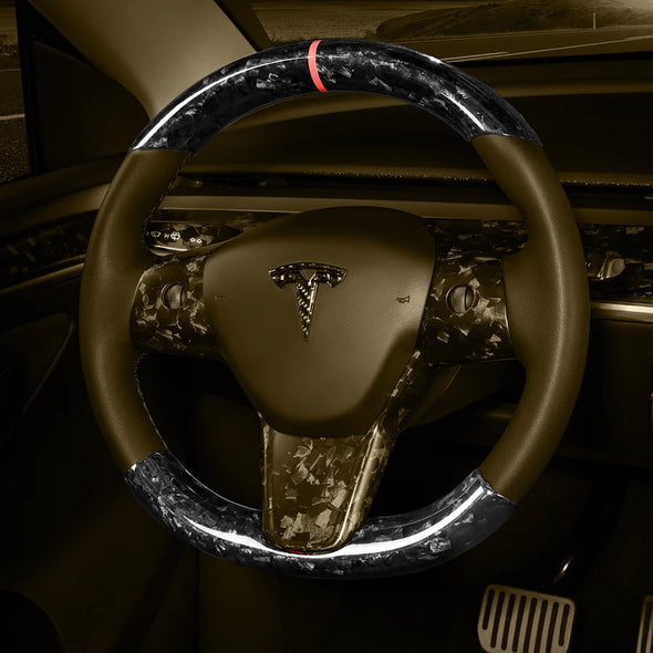 Carbonati USA Tesla Model 3 / Model Y Dry Carbon Fiber Steering Wheel Stalk Covers