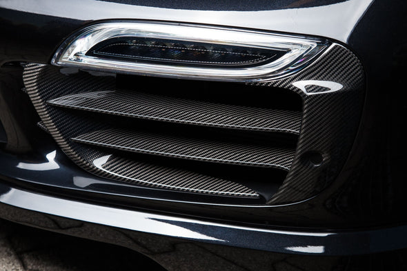 TECHART Carbon Grille Trim Bar, 'glossy' for Porsche 991.1 911 Turbo S up to MY16