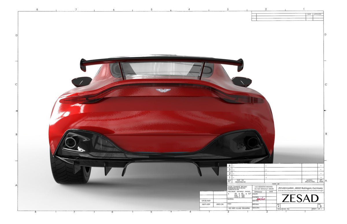 DMC Aston Martin Vantage V12 Carbon Fiber Rear Wing Spoiler fits the O ...