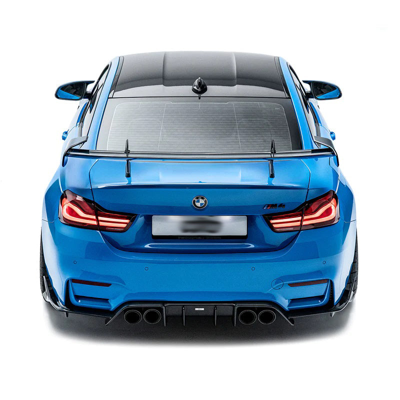 BMW M2 / M3 / M4 Dry Carbon Fiber AT-R1 Swan Neck Rear Wing Spoiler ...