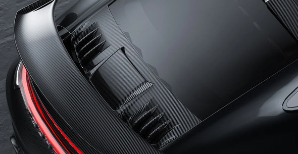 Paktechz Dry Carbon Fiber Rear Engine Cover for Porsche 911 992 Turbo S 2019+