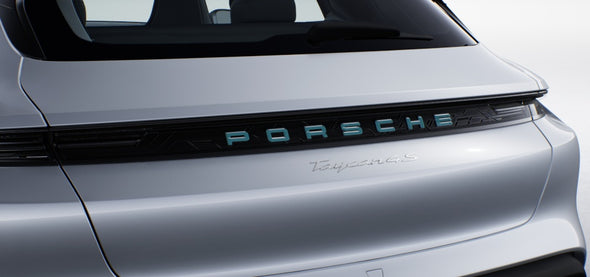 Porsche Taycan Center Glacier Ice Blue Logo Taillight Set