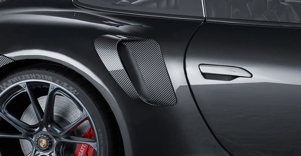 Paktechz Dry Carbon Fiber Side Air Inlet Covers for Porsche 911 992 Turbo S 2019+