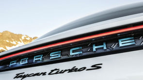 Porsche Taycan Center Glacier Ice Blue Logo Taillight Set