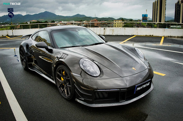 Paktechz Dry Carbon Fiber Turbo S Style Front Bumper Kit for Porsche 911 992 2018+