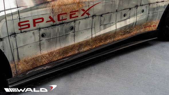 Wald SpaceX Carbon Fiber Side Skirts for Tesla Model Y