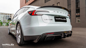 WALD Dry Carbon Fiber Rear Diffuser w/ LED for Tesla Model 3 Highland 2023+