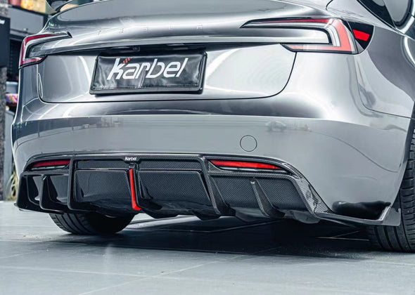 KARBEL Dry Carbon Fiber Rear Diffuser for Tesla Model 3 Highland 2023+