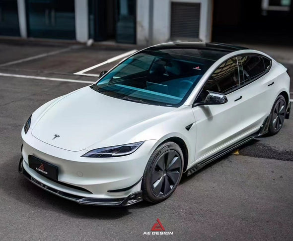 Armor Extend Carbon Fiber Front Lip Spoiler Tesla Model 3 2023+