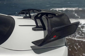 Armor Extend Dry Carbon Fiber Swan Neck Rear Wing Spoiler (Universal Fitment)