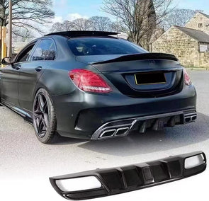 CarGym Carbon Fiber Rear Diffuser for Mercedes-Benz C-Class W205 AMG