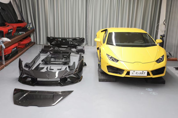 Z-Art Dry Carbon Fiber Lamborghini Huracan LP580 / LP610 / EVO - Tecnica Conversion Body Kit