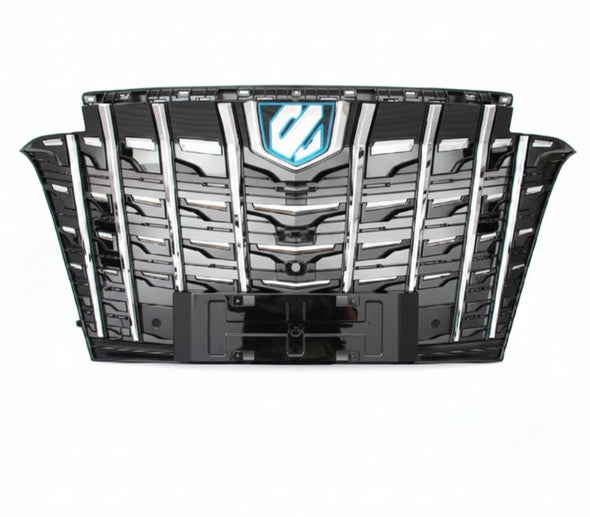 Denza D9 Alphard Style Silver & Black Front Grill Set