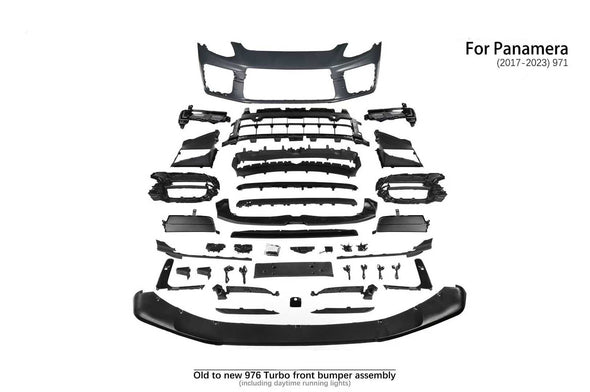 Porsche Panamera 971 2017+ Convert to 976 Turbo Style Front Bumper Kit