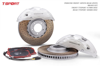 Porsche Front 10 POT & Rear 4 POT Complete Big Brake Retrofit Kit for Cayenne / Panamera / Taycan