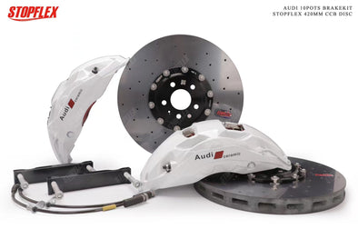 Akebono 10 POT x StopFlex Carbon Ceramic Disc Brake Kit for Audi S8 / RS7 / S7 / RS6 / S6 / RS5 / S5 / RS4 / S4
