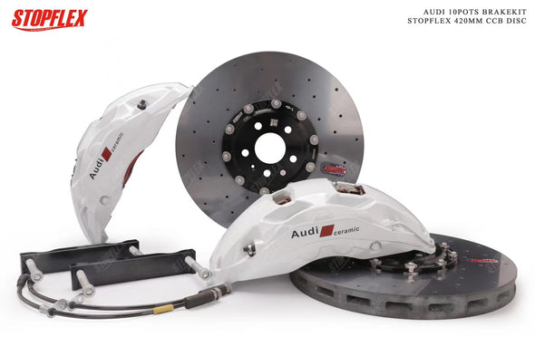 Akebono 10 POT x StopFlex Carbon Ceramic Disc Brake Kit for Audi S8 / RS7 / S7 / RS6 / S6 / RS5 / S5 / RS4 / S4