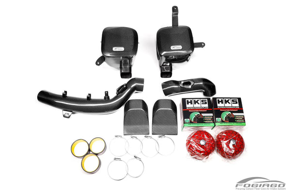 FOGIAGO Dry Carbon Fiber Cold Air Intake System for BMW F87 M2 Competition S55 Engine