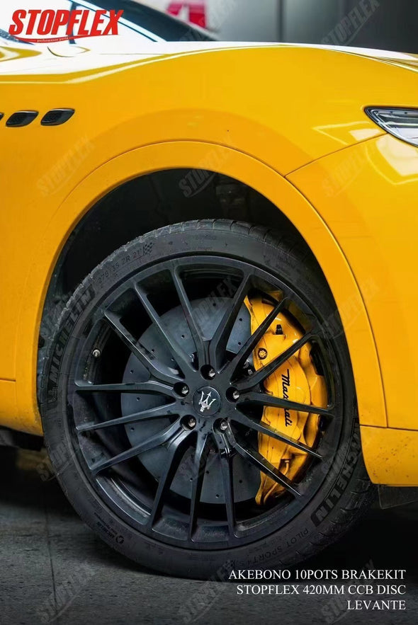 Akebono 10 POT x StopFlex Carbon Ceramic Disc Front Brake Kit for Maserati Levante
