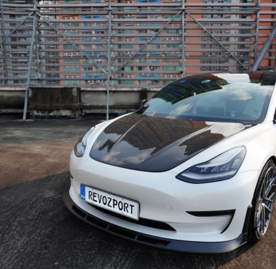RevoZport Dry Carbon Fiber Hood / Bonnet for Tesla Model 3 2019-2023