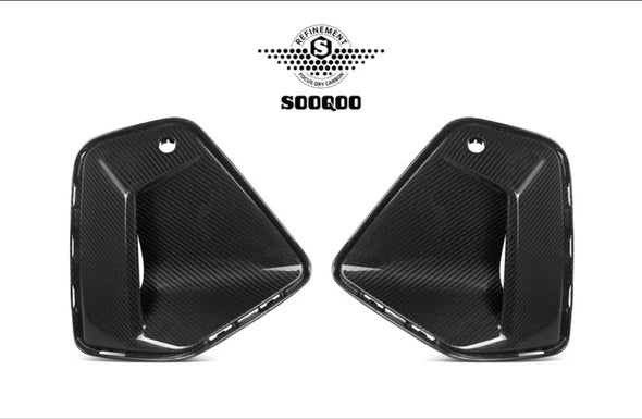 SooQoo Dry Carbon Fiber Front Bumper Intake Vents for BMW i5 / 5-Series G60 2023+
