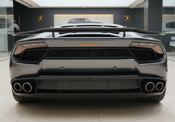Lamborghini Huracan Verona Edizione Dry Carbon Fiber Swan Neck Rear Wing Spoiler w/ Stands