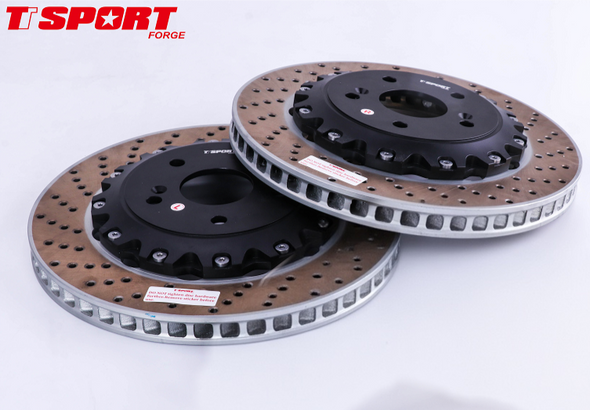 Two brake rotors with TTSport Forged branding on a white background